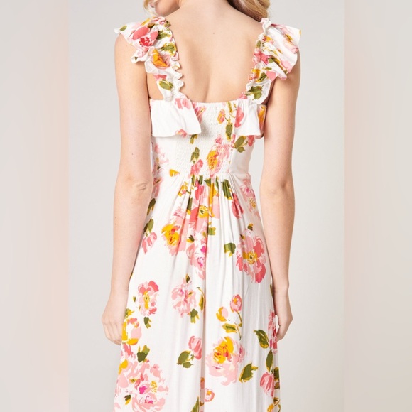 Sugarlips Magdalena Floral Ruffle Trim Milo Midi Dress - Picture 7 of 12